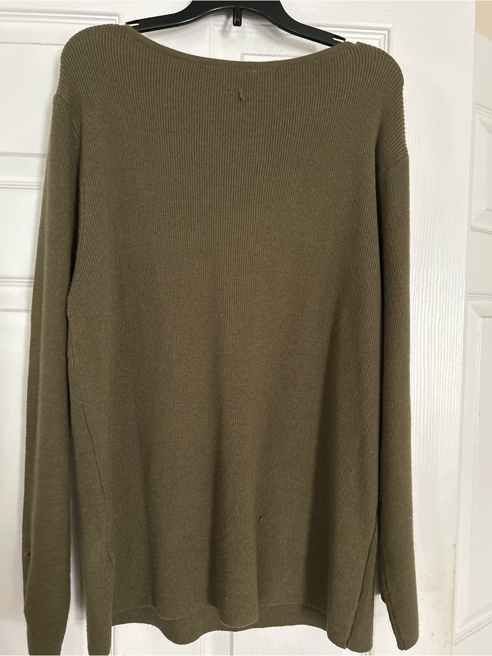 Women’s Olive Green Lightweight Ribbed Sweater